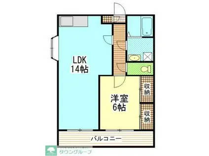 ピニエール高野台(1LDK/1階)の間取り写真