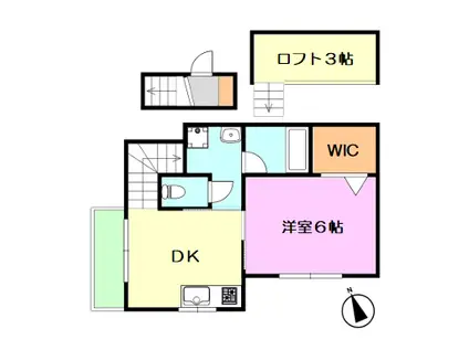 三高・ヴィラ成増(1DK/2階)の間取り写真