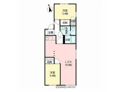 フレグランス宮司A棟(2LDK/1階)の間取り写真