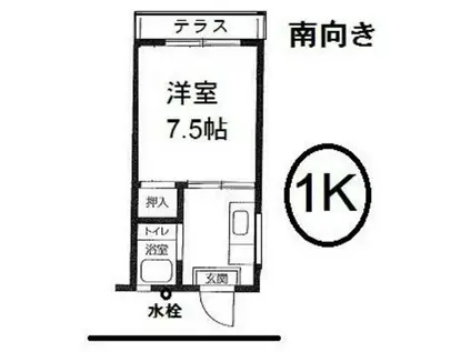 コーポ真弓(1K/1階)の間取り写真