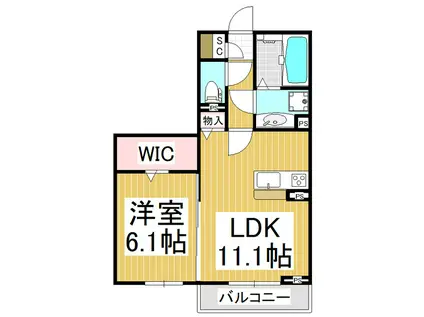 DEAR VIERGE(1LDK/2階)の間取り写真