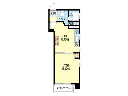 上荻ダイヤモンドマンション(1DK/4階)の間取り写真