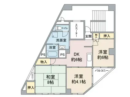 ダイサンコーポ並木(3DK/7階)の間取り写真