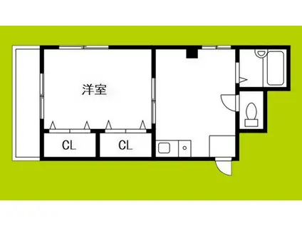 ハイツダウンタウン(1DK/3階)の間取り写真