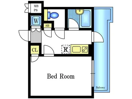 ルーブル新宿西落合六番館(1K/4階)の間取り写真