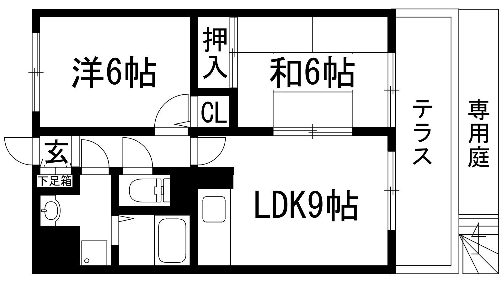コーポサラーム(2LDK/1階)の間取り写真