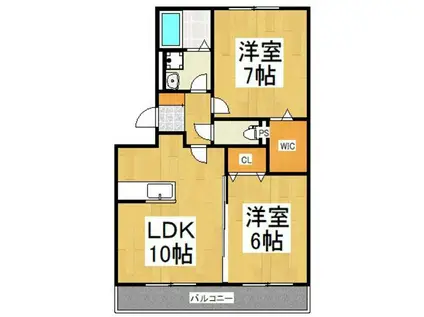 セント光ヶ丘II(2LDK/1階)の間取り写真