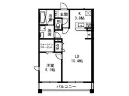 レジデンス二の宮(1LDK/1階)の間取り写真