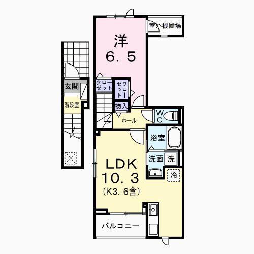 ル・ソレイユ(1LDK/2階)の間取り写真