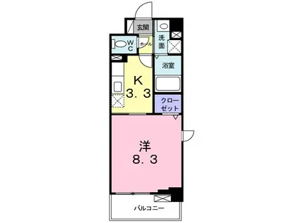 フリーデK.I・2(1K/3階)の間取り写真