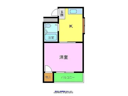 プレアール白鷺(1K/2階)の間取り写真