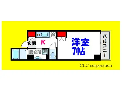 ステーションタワー浦安(1K/11階)の間取り写真