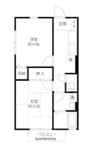 サンコート東戸塚A棟(2K/2階)の間取り写真