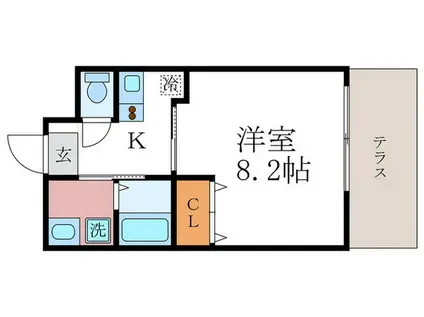 エクセレント出町柳(1K/1階)の間取り写真