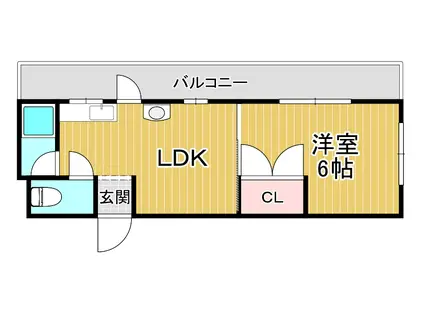 ニューハイツ川端(1LDK/1階)の間取り写真