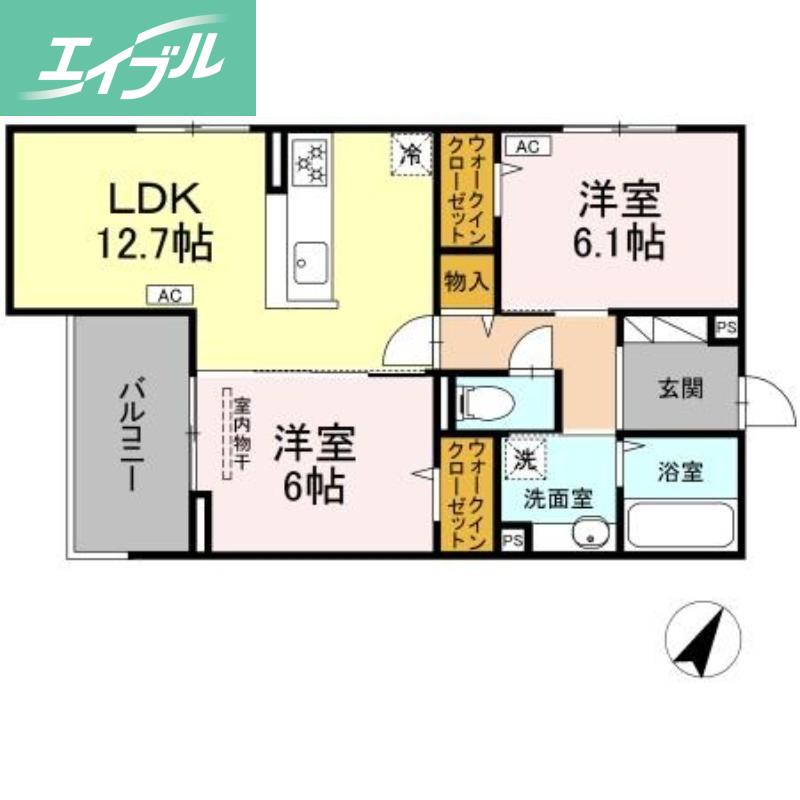 フラネーヴェ(2LDK/3階)の間取り写真