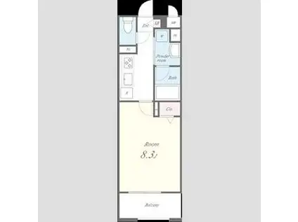 シロノハウス(1K/1階)の間取り写真