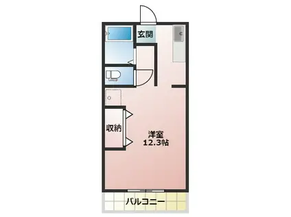 フェリーチェ大工(1DK/2階)の間取り写真