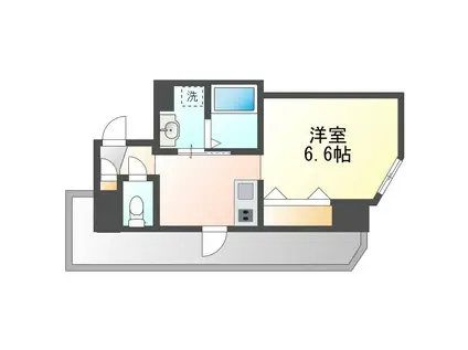 FAN緑が丘ビル(1K/6階)の間取り写真