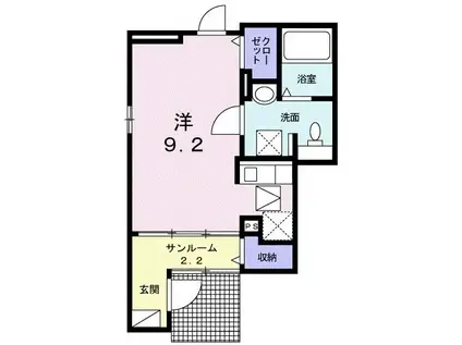 グレイス・ヒル(ワンルーム/1階)の間取り写真