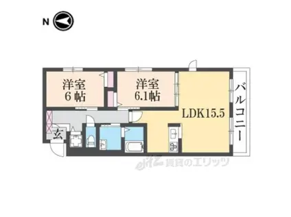 ソレイユ ヴィラ(2LDK/3階)の間取り写真