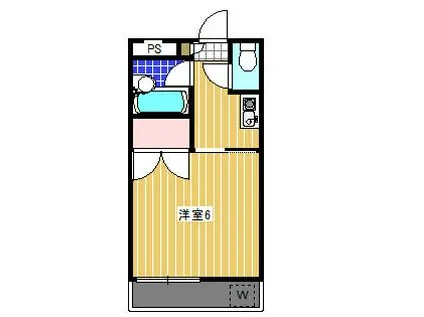 三栄ハイツII(1K/3階)の間取り写真