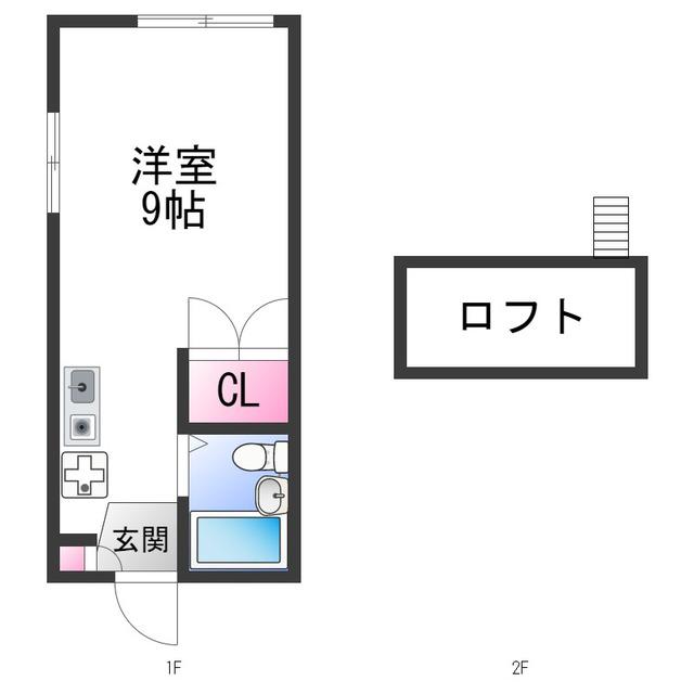 KH百舌鳥(ワンルーム/1階)の間取り写真