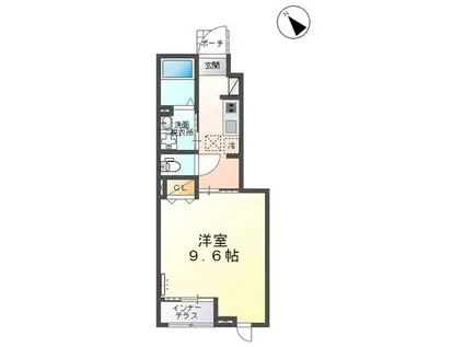 カーサ・ビアンカ(1K/1階)の間取り写真