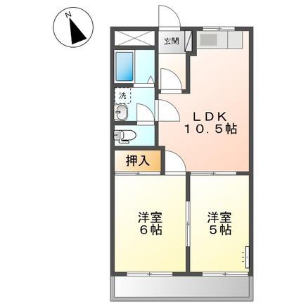 グランドハイム(2LDK/2階)の間取り写真