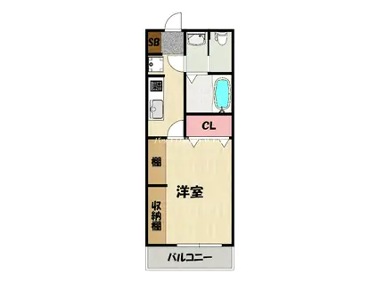 カーサ・ソレ(1K/1階)の間取り写真