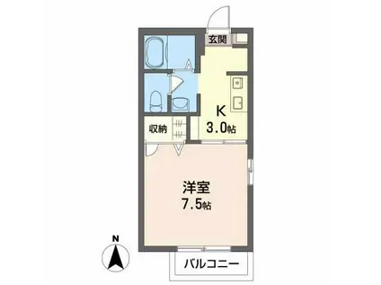 シャーメゾン・ソレイユA棟(1K/1階)の間取り写真