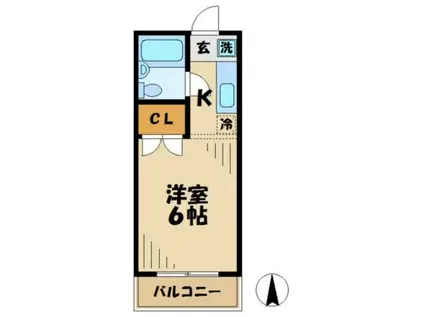 パークハイツ中島Ⅰ(1K/3階)の間取り写真