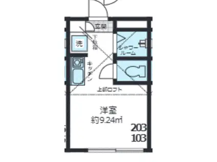 RELAXEED (ワンルーム/2階)の間取り写真