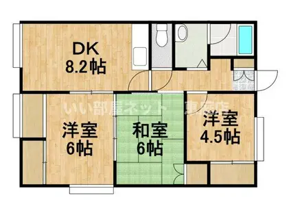 エコーハウスNS(3DK/2階)の間取り写真