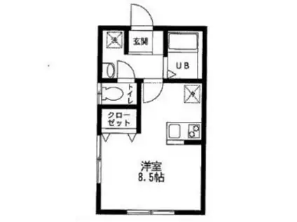 エステートピア貫井北町(ワンルーム/2階)の間取り写真