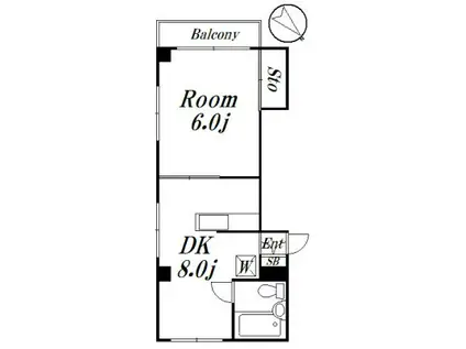 メゾン・ホワイト(1DK/3階)の間取り写真