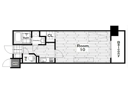シオン光町(1K/5階)の間取り写真