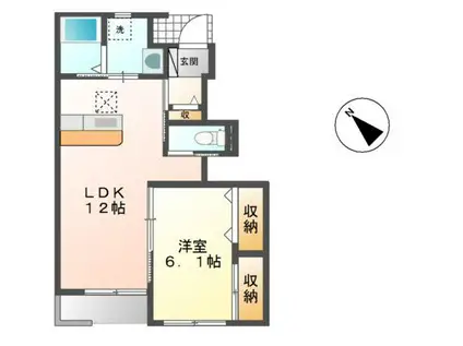 コーポ エクセル(1LDK/1階)の間取り写真