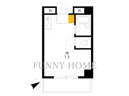 フジビル(ワンルーム/2階)の間取り写真