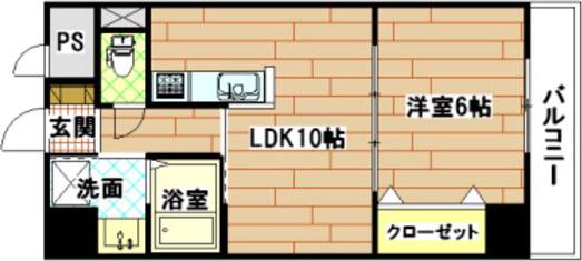 HITBLDGI(1LDK/4階)の間取り写真