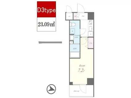 アジリア千川駅前(1K/4階)の間取り写真
