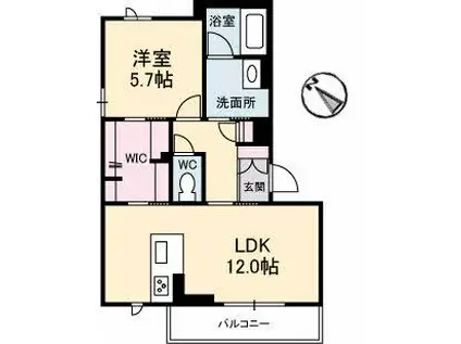 VERDURE BEREO(1LDK/2階)の間取り写真