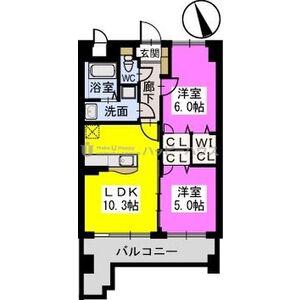 リ・エミネンス(2LDK/5階)の間取り写真