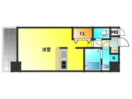 ピュアドーム日赤アベニュー(ワンルーム/3階)の間取り写真