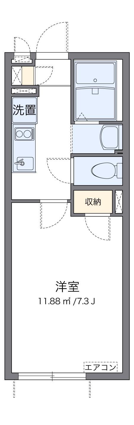 クレイノ空港南IV(1K/2階)の間取り写真
