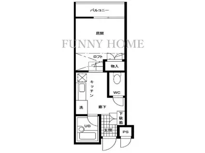 カンピーナ駒沢(1K/2階)の間取り写真