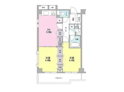 プレ・パルク(ワンルーム/1階)の間取り写真