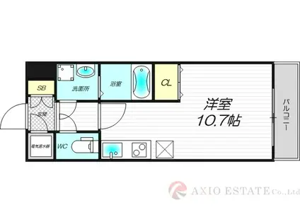 グレンパーク新大阪II(ワンルーム/14階)の間取り写真