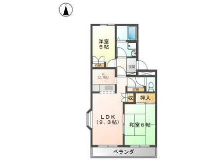 ビアン・シャトレーン(2LDK/2階)の間取り写真