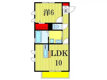 ＪＲ総武線快速 市川駅 徒歩12分 3階建 築11年(1LDK/2階)の間取り写真